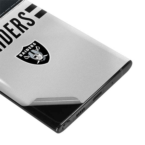 NFL Las Vegas Raiders White Striped Galaxy Note 10 Plus Skin