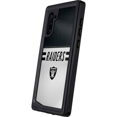 NFL Las Vegas Raiders White Striped Galaxy Note 10 Waterproof Case