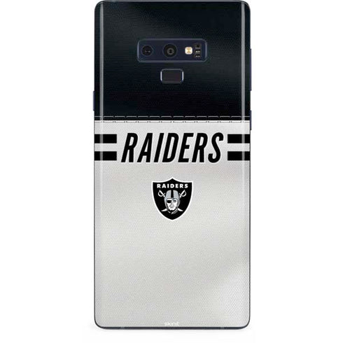 NFL Las Vegas Raiders White Striped Galaxy Note 9 Skin