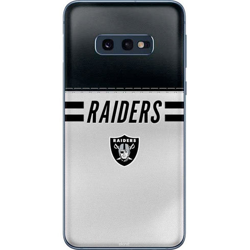 NFL Las Vegas Raiders White Striped Galaxy S10e Skin