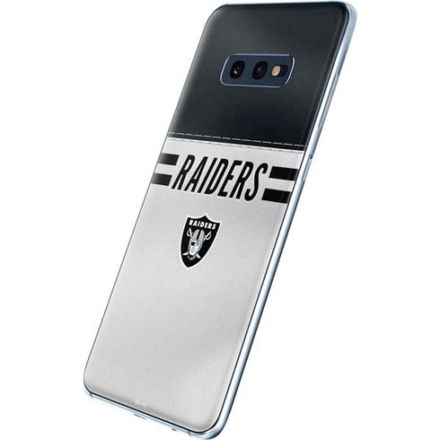 NFL Las Vegas Raiders White Striped Galaxy S10e Skin