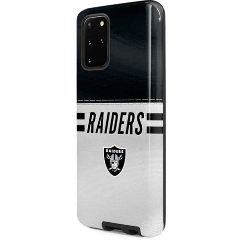 NFL Las Vegas Raiders White Striped Galaxy S20 Plus Pro Case