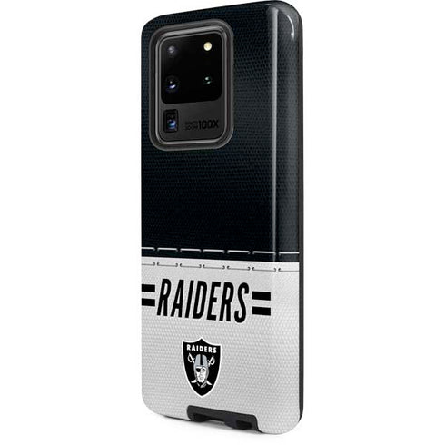 NFL Las Vegas Raiders White Striped Galaxy S20 Ultra 5G Pro Case