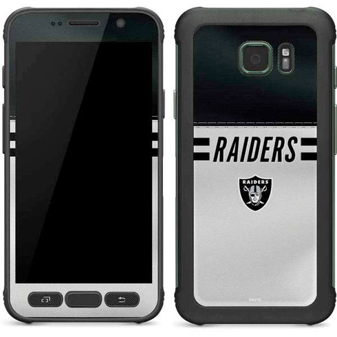NFL Las Vegas Raiders White Striped Galaxy S7 Active Skin