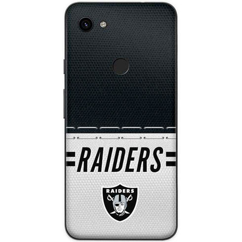 NFL Las Vegas Raiders White Striped Google Pixel 3a XL Skin