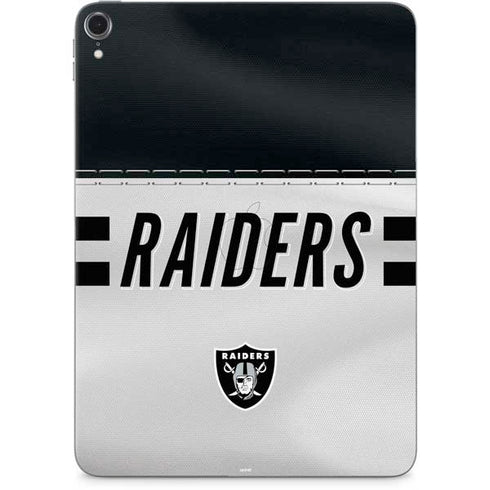 NFL Las Vegas Raiders White Striped Apple iPad Pro Skin