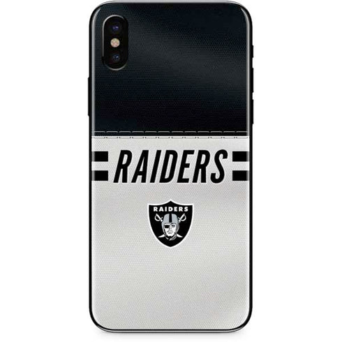 NFL Las Vegas Raiders White Striped iPhone X Skin