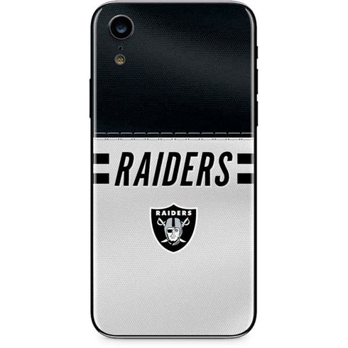 NFL Las Vegas Raiders White Striped iPhone XR Skin