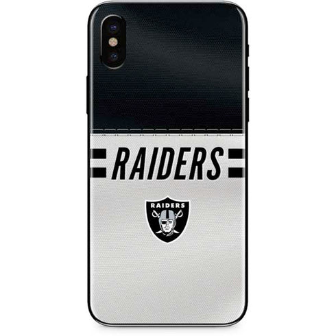 NFL Las Vegas Raiders White Striped iPhone XS Skin