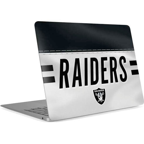 NFL Las Vegas Raiders White Striped Apple MacBook Air Skin