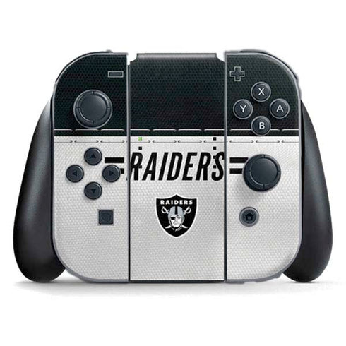 NFL Las Vegas Raiders White Striped Nintendo Switch (2017-2021) Joy-Con Controller Skin