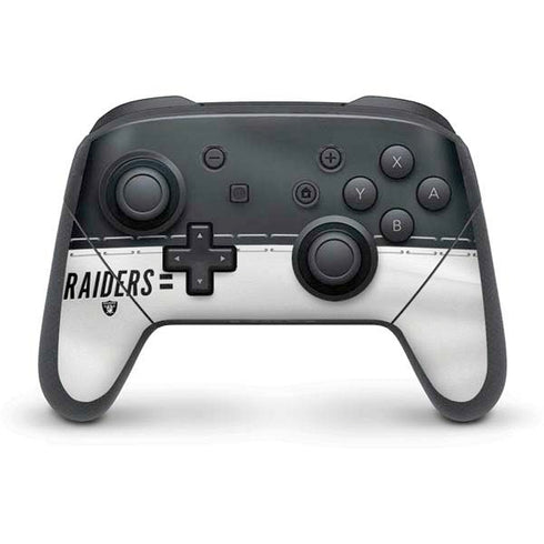 NFL Las Vegas Raiders White Striped Nintendo Switch Pro Controller Skin