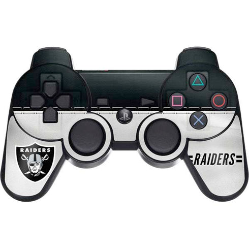 NFL Las Vegas Raiders White Striped PS3 Dual Shock wireless controller Skin