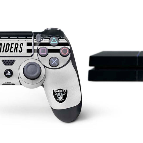 NFL Las Vegas Raiders White Striped PS4 Console and Controller Bundle Skin
