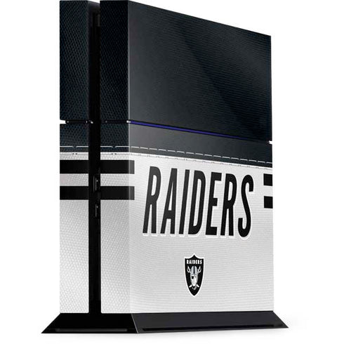NFL Las Vegas Raiders White Striped PS4 Console Skin