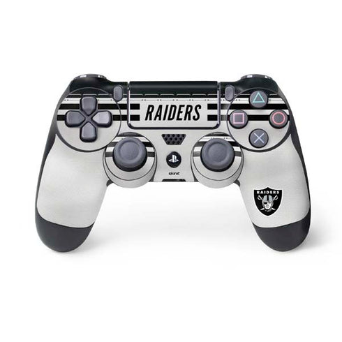 NFL Las Vegas Raiders White Striped PS4 Controller Skin