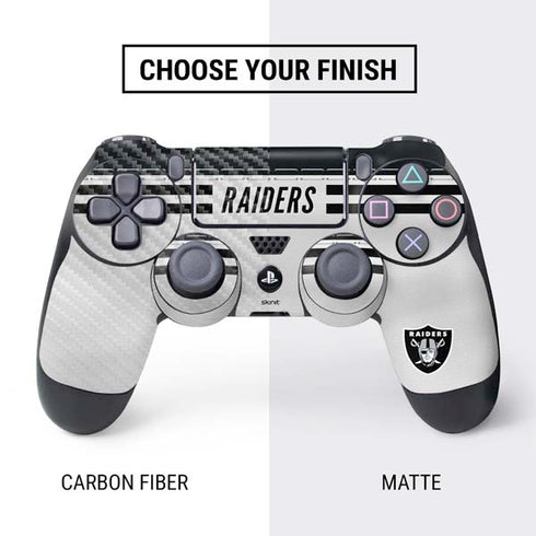 NFL Las Vegas Raiders White Striped PS4 Controller Skin