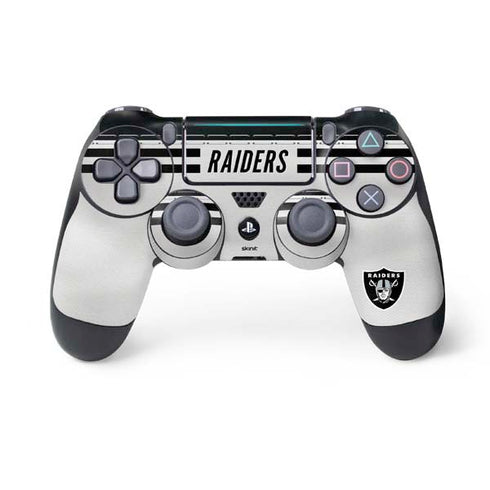 NFL Las Vegas Raiders White Striped PlayStation PS4 Skins