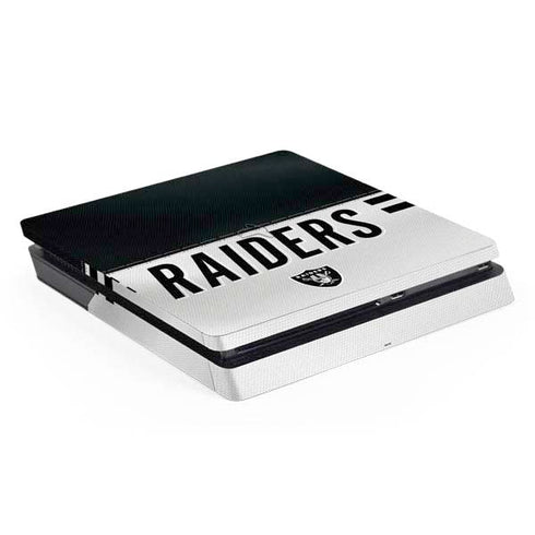 NFL Las Vegas Raiders White Striped PS4 Slim Skin
