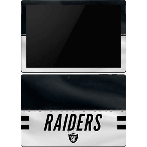 NFL Las Vegas Raiders White Striped Surface Pro 6 Skin