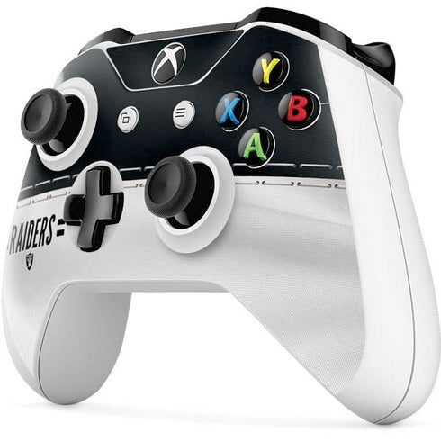 NFL Las Vegas Raiders White Striped Xbox One S Controller Skin