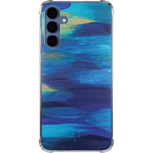 Ocean Blue Brush Stroke by Etta Vee Galaxy A35 5G Clear Case