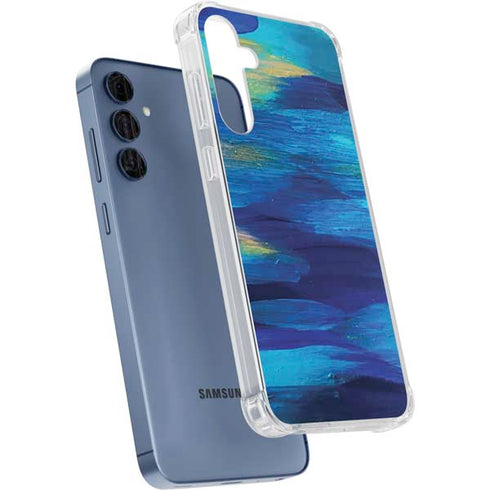 Ocean Blue Brush Stroke by Etta Vee Galaxy A35 5G Clear Case