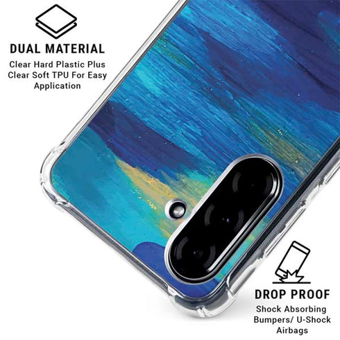 Ocean Blue Brush Stroke by Etta Vee Galaxy A36 5G Clear Case