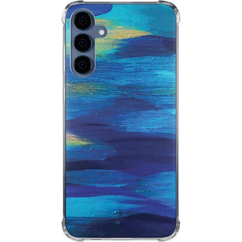 Ocean Blue Brush Stroke by Etta Vee Galaxy A55 5G Clear Case