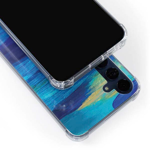 Ocean Blue Brush Stroke by Etta Vee Galaxy A55 5G Clear Case