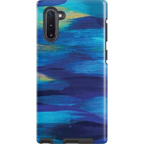 Ocean Blue Brush Stroke by Etta Vee Galaxy Cases