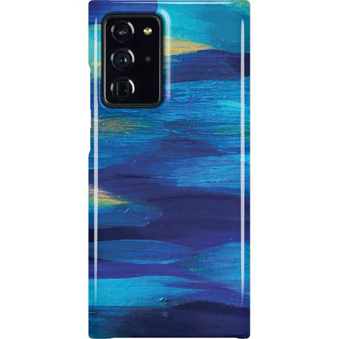 Ocean Blue Brush Stroke by Etta Vee Galaxy Cases