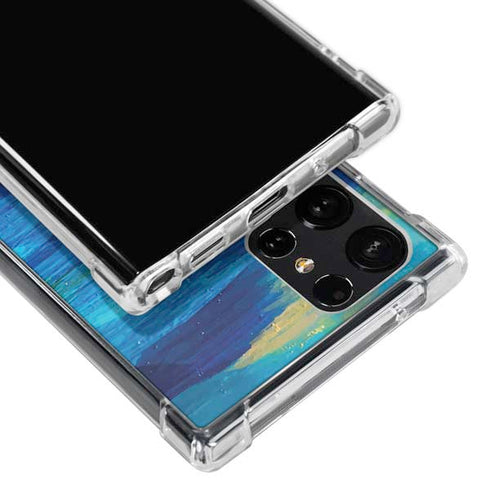 Ocean Blue Brush Stroke by Etta Vee Galaxy S23 Ultra Clear Case