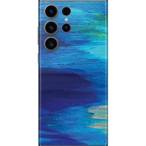 Ocean Blue Brush Stroke by Etta Vee Galaxy Skins