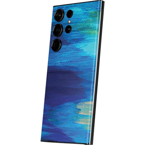 Ocean Blue Brush Stroke by Etta Vee Galaxy Skins