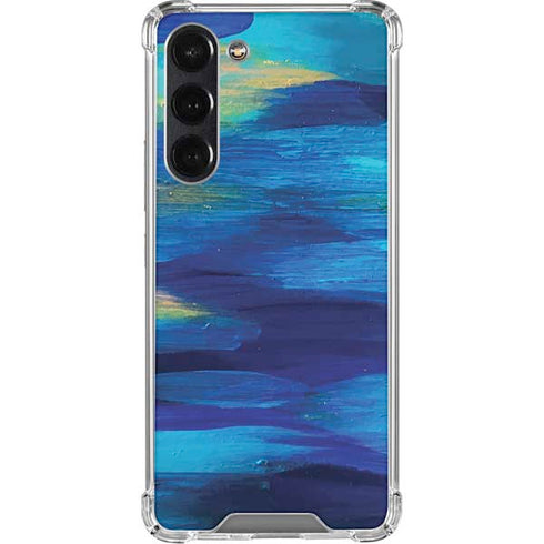 Ocean Blue Brush Stroke by Etta Vee Galaxy S24 FE Clear Case