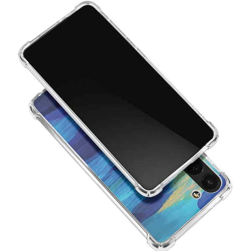 Ocean Blue Brush Stroke by Etta Vee Galaxy S24 FE Clear Case