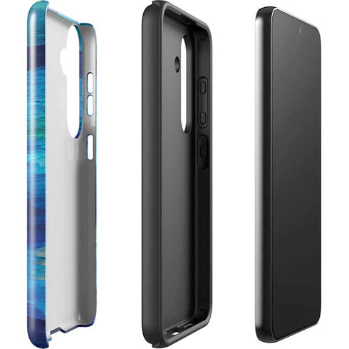 Ocean Blue Brush Stroke by Etta Vee Galaxy S25 Impact Case