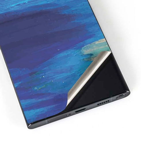 Ocean Blue Brush Stroke by Etta Vee Galaxy S25 Ultra Skin
