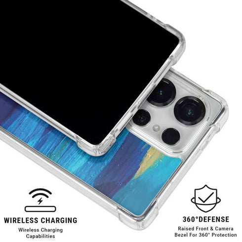 Ocean Blue Brush Stroke by Etta Vee Galaxy S25 Ultra Clear Case