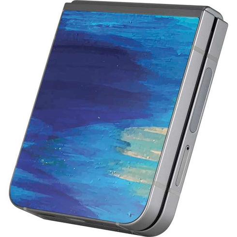 Ocean Blue Brush Stroke by Etta Vee Galaxy Z Flip6 Skin