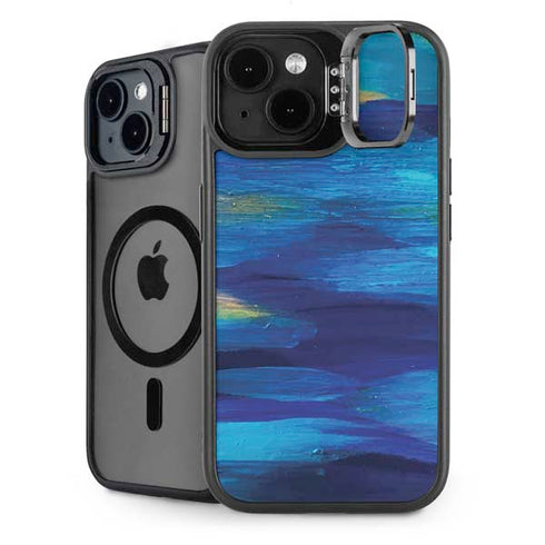 Ocean Blue Brush Stroke by Etta Vee iPhone 13 Kickstand Case
