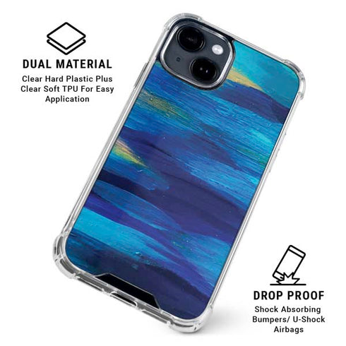 Ocean Blue Brush Stroke by Etta Vee iPhone 15 Clear Case