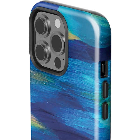 Ocean Blue Brush Stroke by Etta Vee iPhone 15 Pro Impact Case
