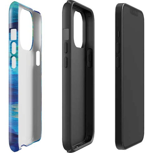 Ocean Blue Brush Stroke by Etta Vee iPhone 15 Pro Impact Case