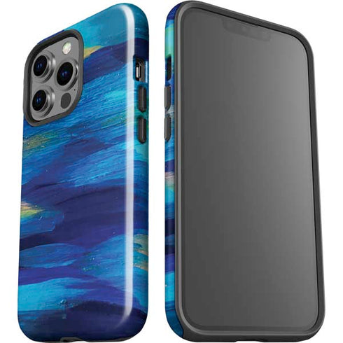 Ocean Blue Brush Stroke by Etta Vee iPhone 15 Pro Impact Case