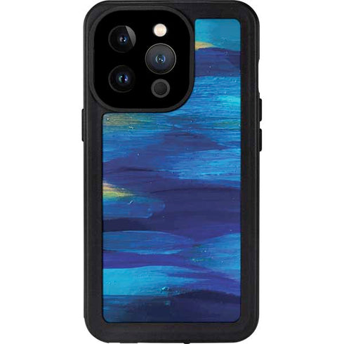 Ocean Blue Brush Stroke by Etta Vee iPhone 15 Pro Waterproof Case