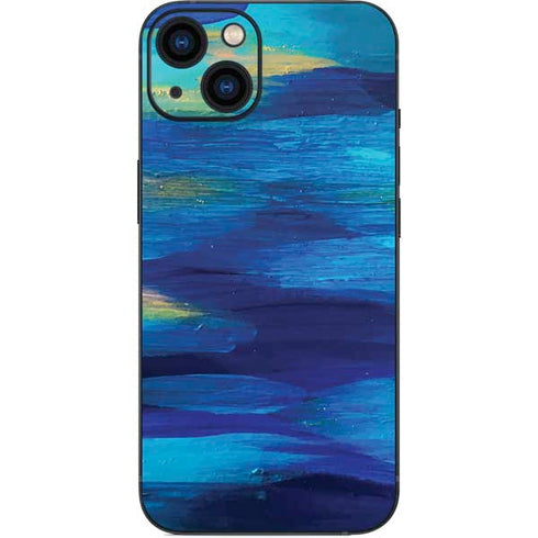 Ocean Blue Brush Stroke by Etta Vee iPhone 15 Skin