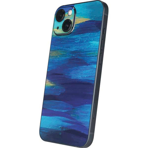Ocean Blue Brush Stroke by Etta Vee iPhone 15 Skin