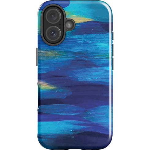 Ocean Blue Brush Stroke by Etta Vee iPhone 16 Impact Case